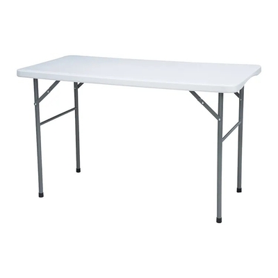 122*61*74CM Tavolo pieghevole in plastica bianca con altezza regolabile per picnic all'aperto 4ft